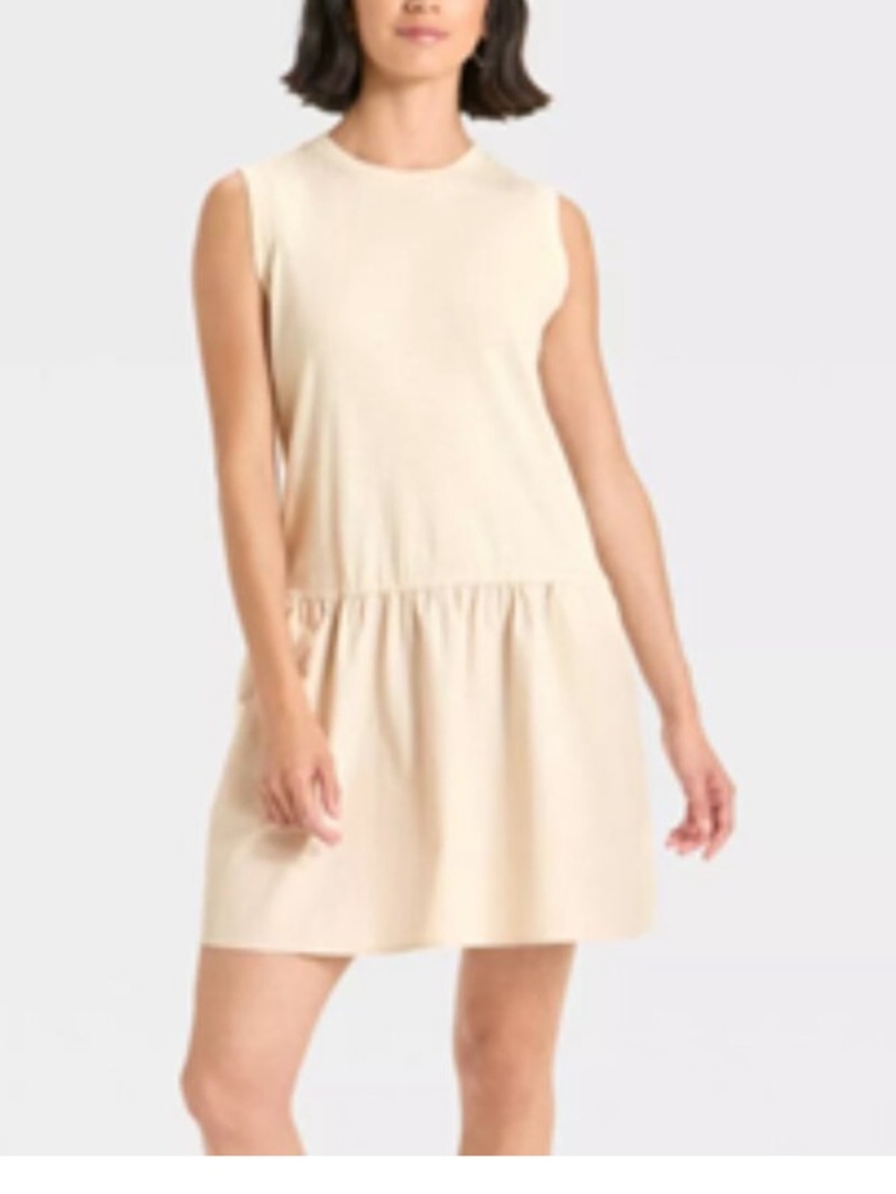 Universal Thread 100% cotton Cream Crewneck sleeveless dress size S